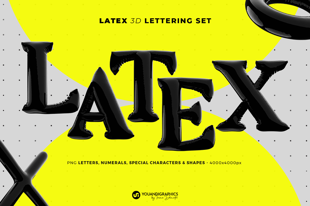 Latex 3D Lettering Set, a Graphic by Youandigraphics (Photo 1 of 14)