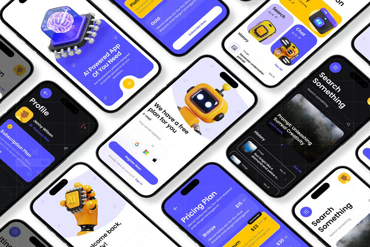 AI KOO AI Generator Mobile App UI UX, an UI Kit Template by Lumina_ui_ux202 (Photo 2 of 7)