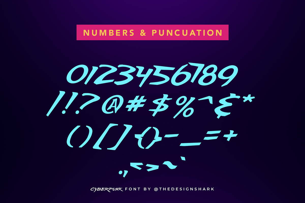 Cyberpunk Typeface, a Font by thedesignshark (Photo 9 of 9)