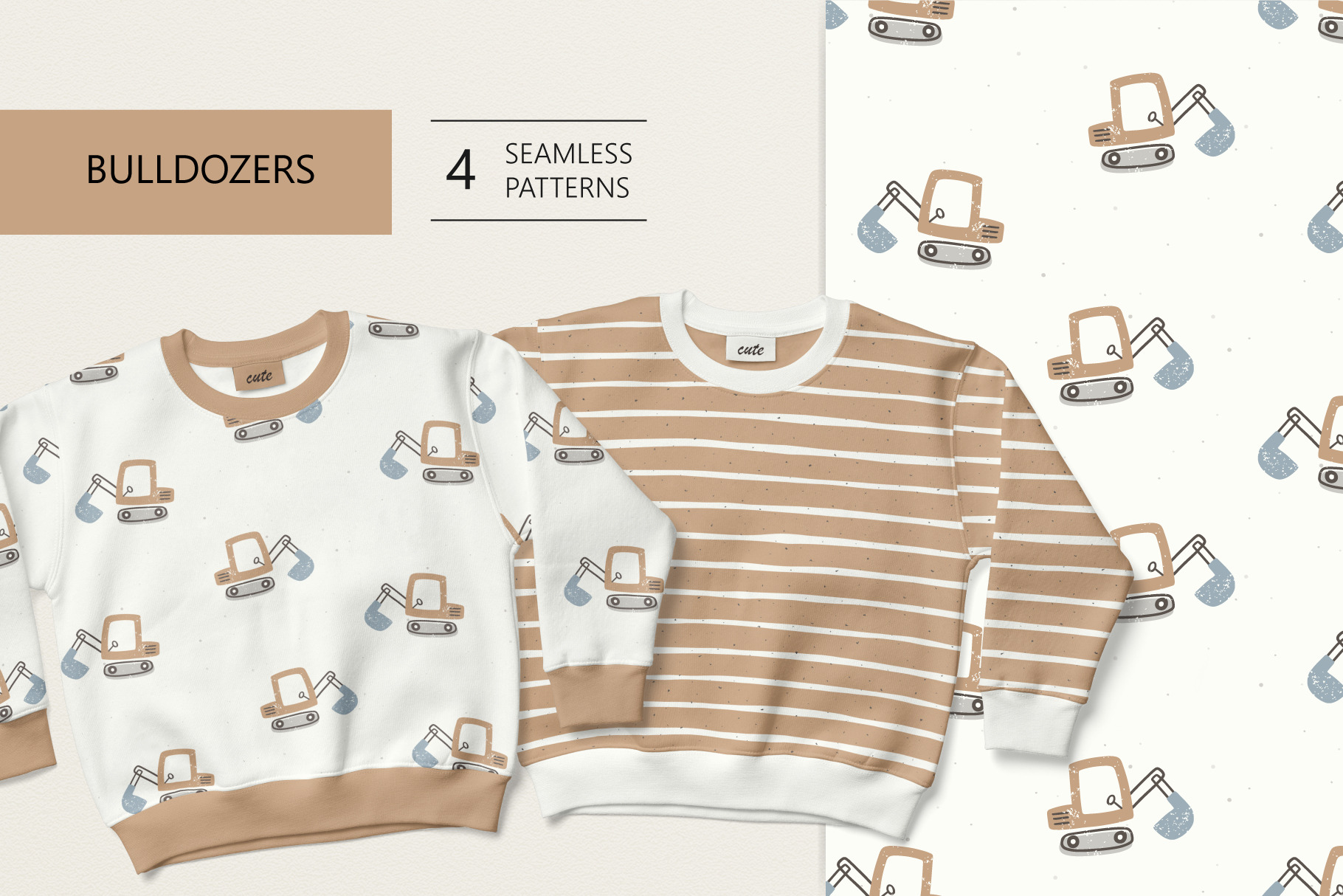 Bulldozers by Olena Kuznietsova  Creative Market