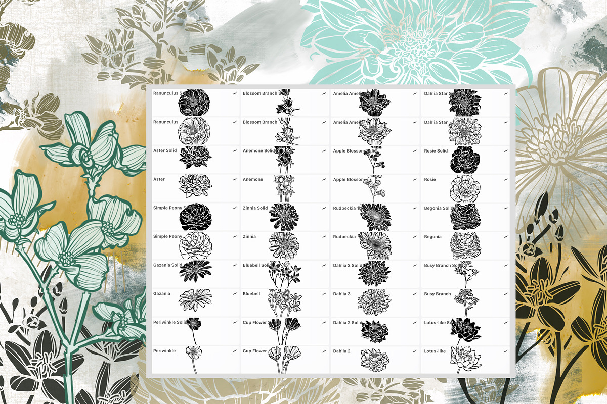 Floral Procreate Stamp Brushes 11, a Brushes & More by DeloresArt (Photo 4 of 16)