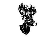 Deer Antler Silhouette Bundle, an Object Illustration by yasushie (Thumbnail 24 of 31)