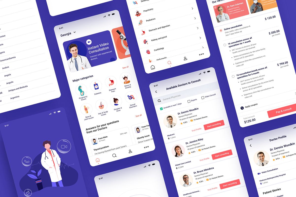 Doctor Appointment - Complete UI Kit, an App Template by Ragul Creates (Photo 3 of 7)