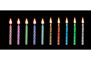 Colorful 3d birthday candle set with, an Object Illustration by art PVP - market