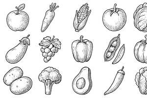 Fruits and Vegetables Collection, an Object Graphic by nikagraphic