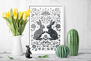 100 Folk Art vector linocut prints, an Object Graphic by DariSmartArt (Thumbnail 12 of 16)