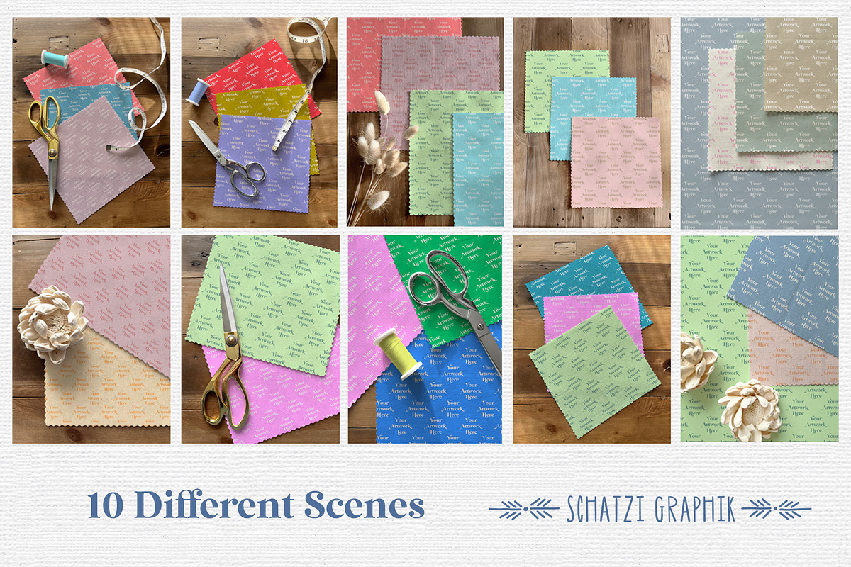 Fabric Swatch Mockup for POD fabrics, a Household Mockup by Schatzi Graphik (Photo 6 of 6)