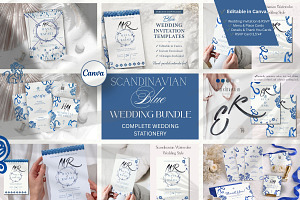 Blue Scandinavian Template Bundle, a Stationery Template by Alisa Mikibith Art