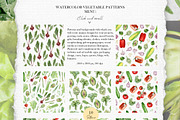 VEGGIE Watercolor vegetables pattern, a Pattern Graphic by AnnaTkachi (Thumbnail 2 of 6)