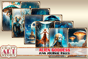 Alien Goddess Junk Journal Pages, an Object Illustration by CraftArtStory (Thumbnail 3 of 5)