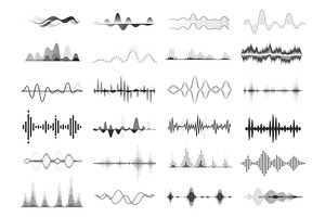 Black sound waves, music beat, audio, a Technology Illustration by Frogella