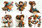 Watercolor Whimsical Fairy Clipart, an Illustration by Creative Art (Thumbnail 7 of 11)