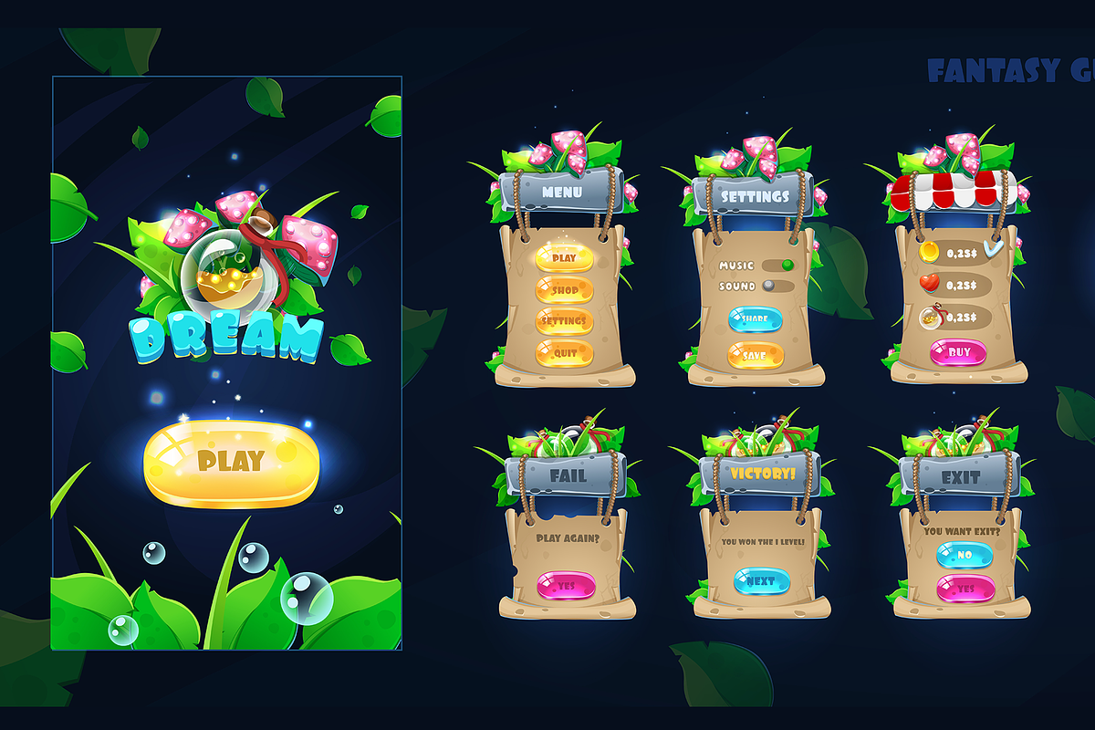 Magic fantasy Dreamy GUI., a Templates & Theme by JUBO