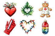 Christmas Nurse Clipart Set, an Illustration by Daily.Designs (Thumbnail 5 of 5)