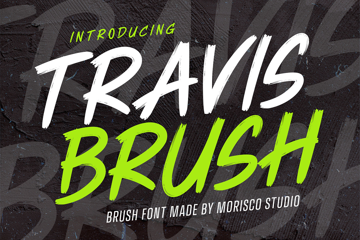 Travis Brush Font, a Handwritten Font by Morisco (Photo 1 of 6)