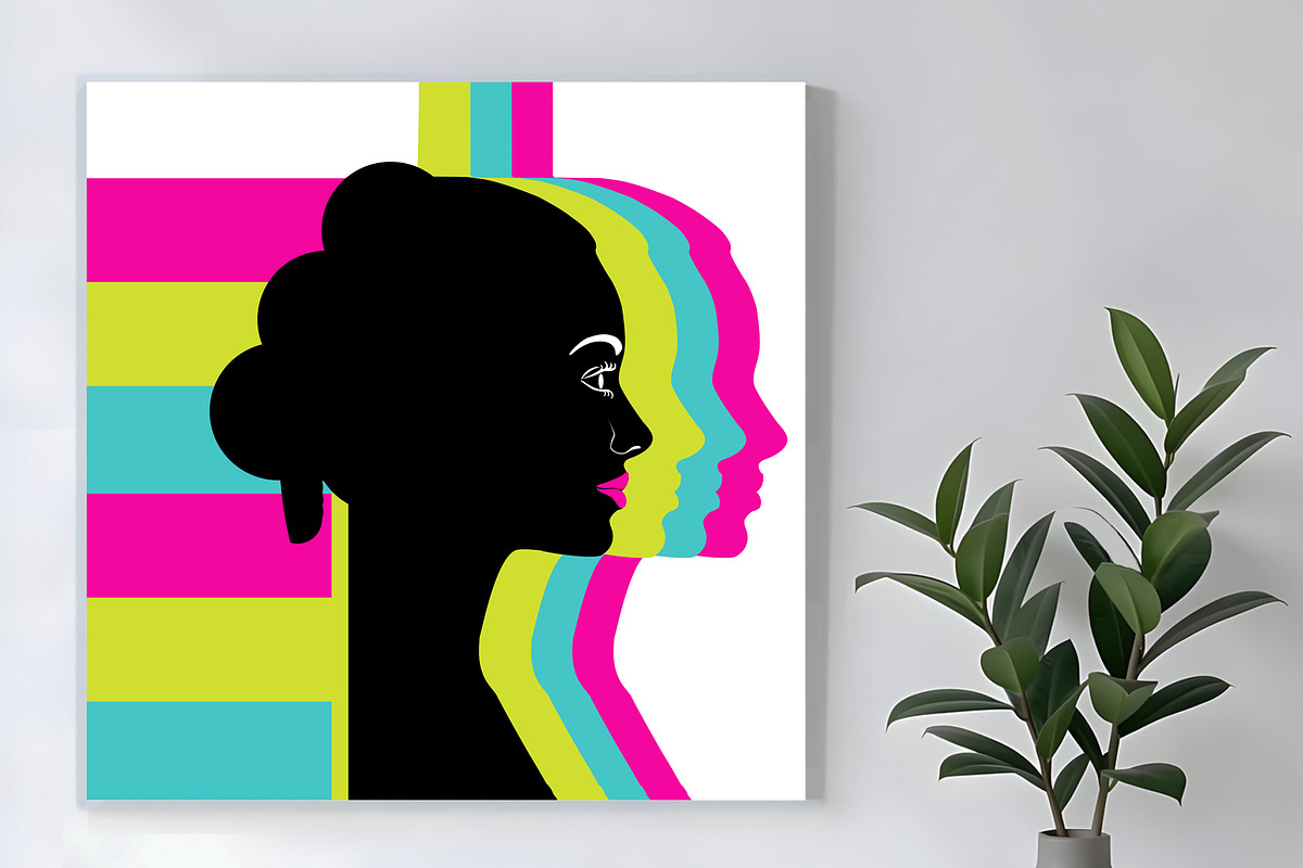 Women's Profile Pop Poster, a Person Illustration by Sharon Schwalbe (Photo 1 of 5)