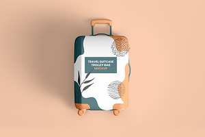 Travel Suitcase Trolley Bag Mockups