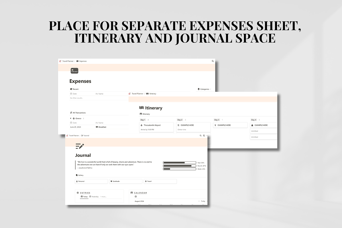 Notion Travel Planner, an App Template by SociallyyCreative (Photo 11 of 20)
