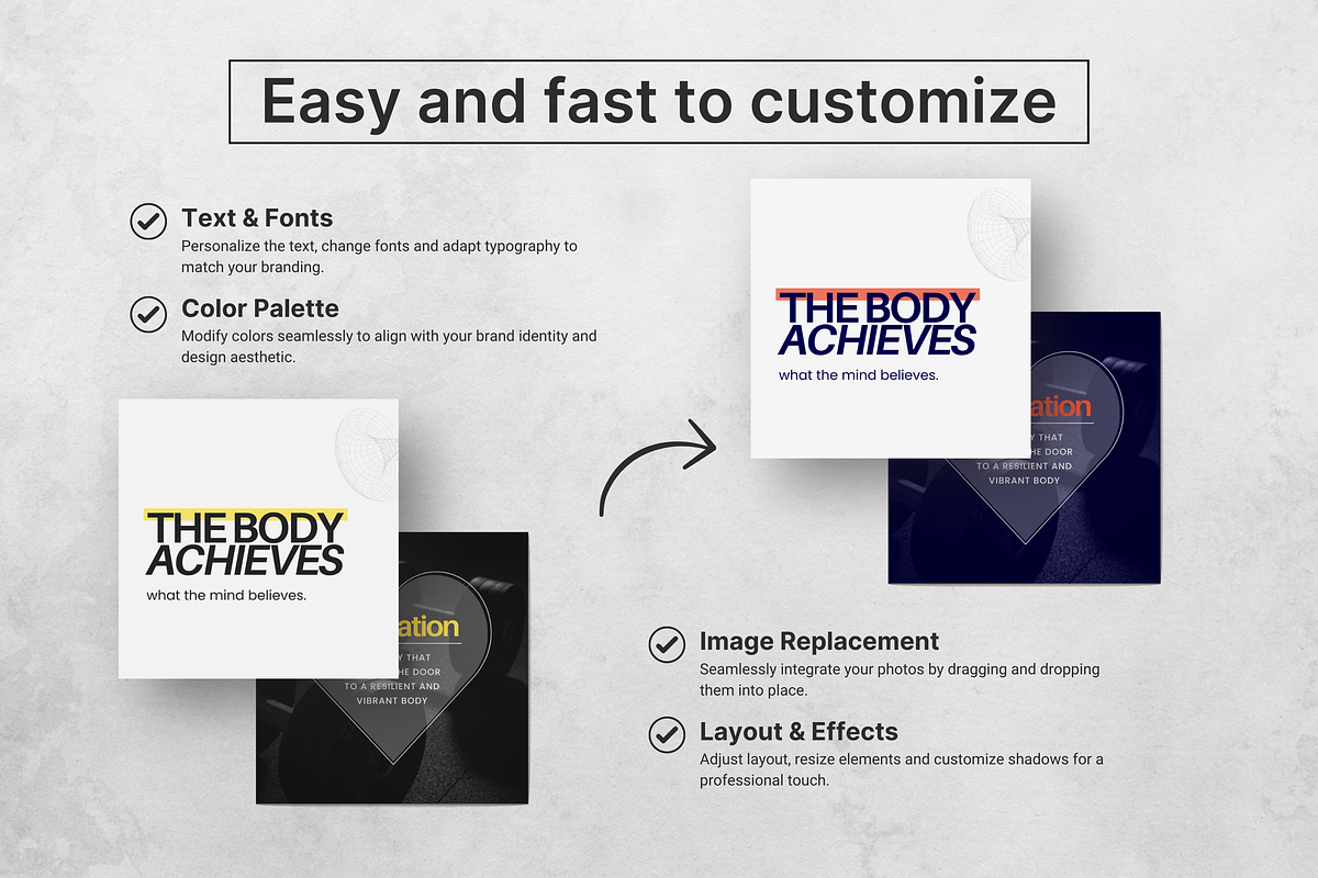 Fitness Quote Instagram Templates, a Social Media Template by DigiPax (Photo 7 of 11)