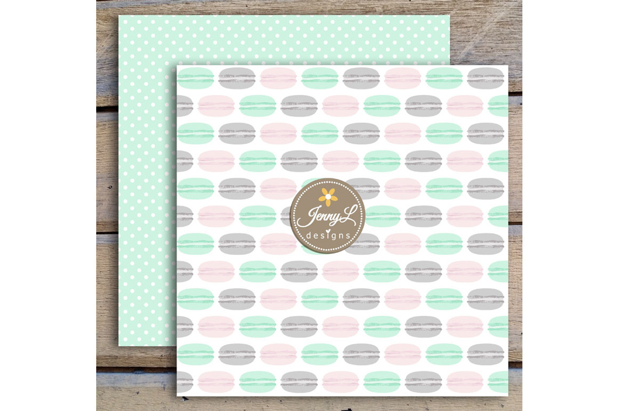 Macaron Digital Paper & Clipart, a Pattern Graphic by JennyL Designs (Photo 4 of 4)