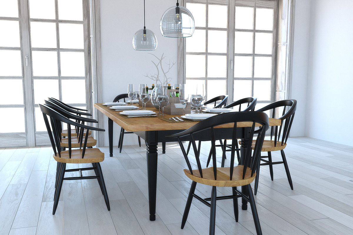 Dining furniture set 1403, a Furniture 3D Model by inDahouze (Photo 1 of 10)