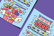 Retro Valentine's Day Flyer Template, a Flyer Template by Tiptop Graphic (Thumbnail 3 of 5)
