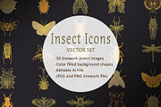 Vector Insect Icons, an Outline Icon by The Curio Cabinet (Thumbnail 1 of 3)