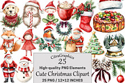 Cute Christmas Clipart, a Seasonal Illustration by CitraGraphics (Thumbnail 1 of 6)
