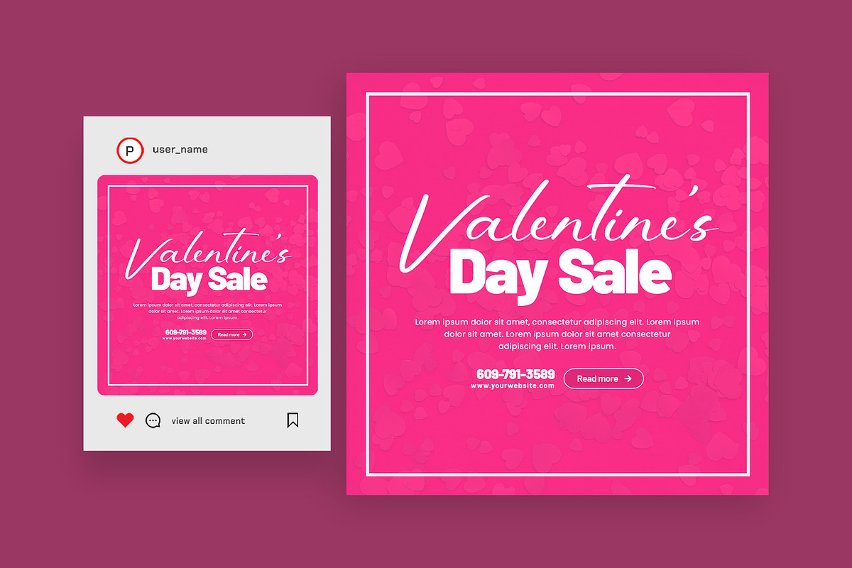 Valentine's Day Instagram Pack, a Social Media Template by Saman Osama (Photo 3 of 5)