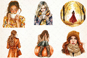 Watercolor Autumn Girl Clipart, a Graphic by Libby Wishes (Thumbnail 4 of 5)