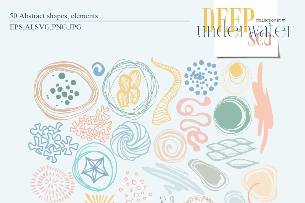 Deep underwater sea, an Animal Illustration by Collection by VY (Photo 4 of 14)