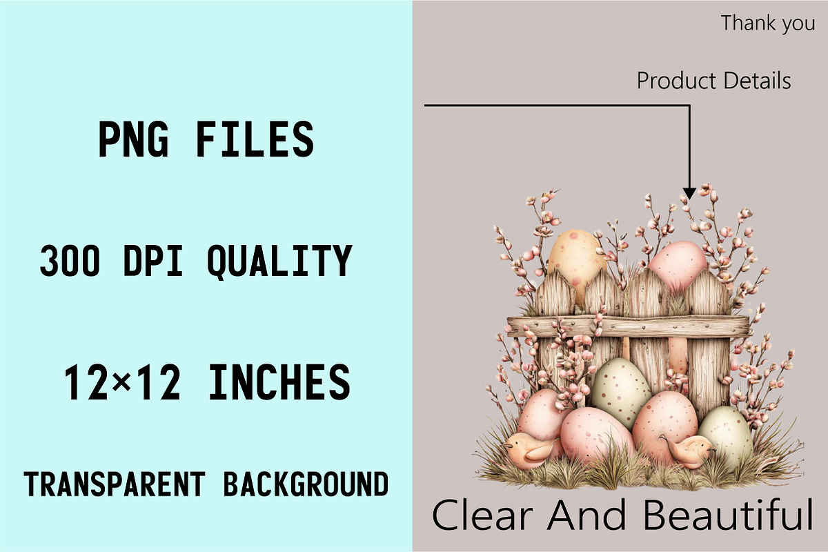 Whimsical Easter Eggs Fence Clipart, an Illustration by SVGArt (Photo 4 of 7)