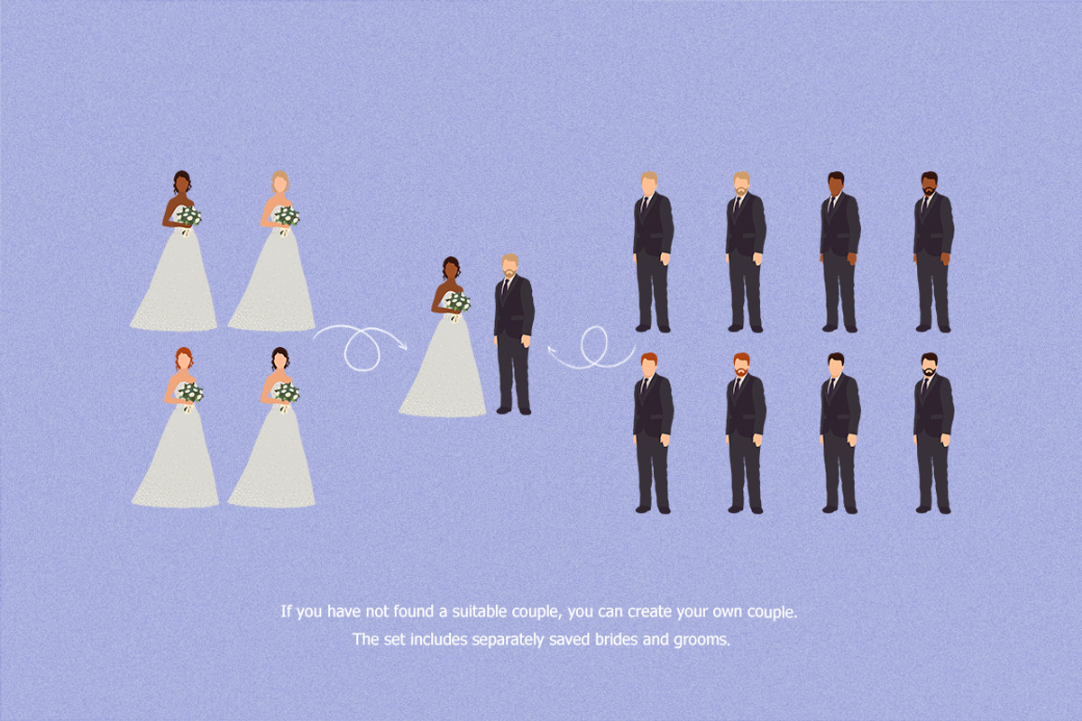 Wedding people bride and groom, an Object Graphic by CreativeByLu (Photo 6 of 7)