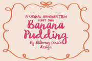 Banana Pudding handwritten font duo, a Handwritten Font by BilberryCreates (Thumbnail 1 of 9)
