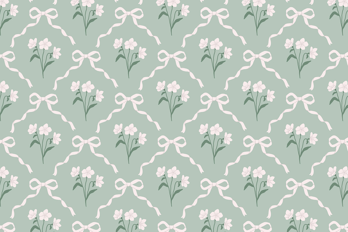 Preppy bow flower patterns, a Pattern Graphic by Viaireshop (Photo 4 of 6)