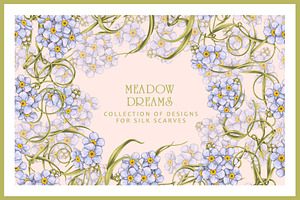 Silk Scarf "Meadow dreams"
