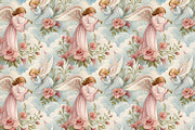Angels and Vintage Flowers., a Pattern Graphic by Designs by Helen Trupak (Thumbnail 14 of 14)
