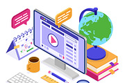 Online Distance Education from Home, an Education Illustration by TAlex (Thumbnail 5 of 6)