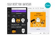 Spooky season / Halloween faces set, an Illustration by brialinas (Thumbnail 12 of 13)