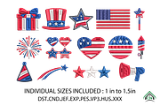 4th of July Embroidery X 15 Designs, an Illustration by Craft Nest (Thumbnail 1 of 6)