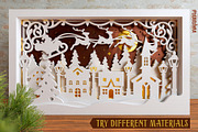 Christmas Village 3D Layered SVG Cut, an Illustration by pixaroma (Thumbnail 3 of 16)