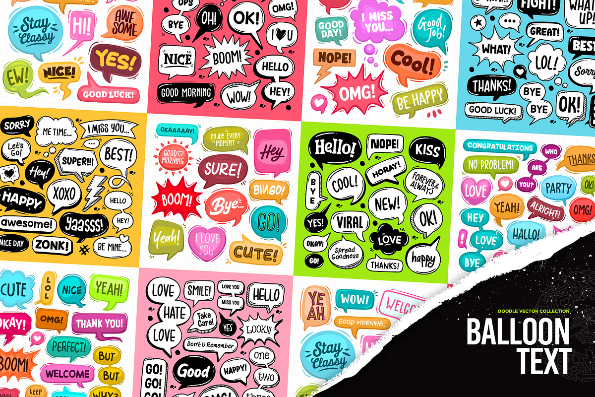 Speech Bubbles Hand Drawn Coloring, a Decorative Illustration by Gohsantosa (Photo 1 of 3)