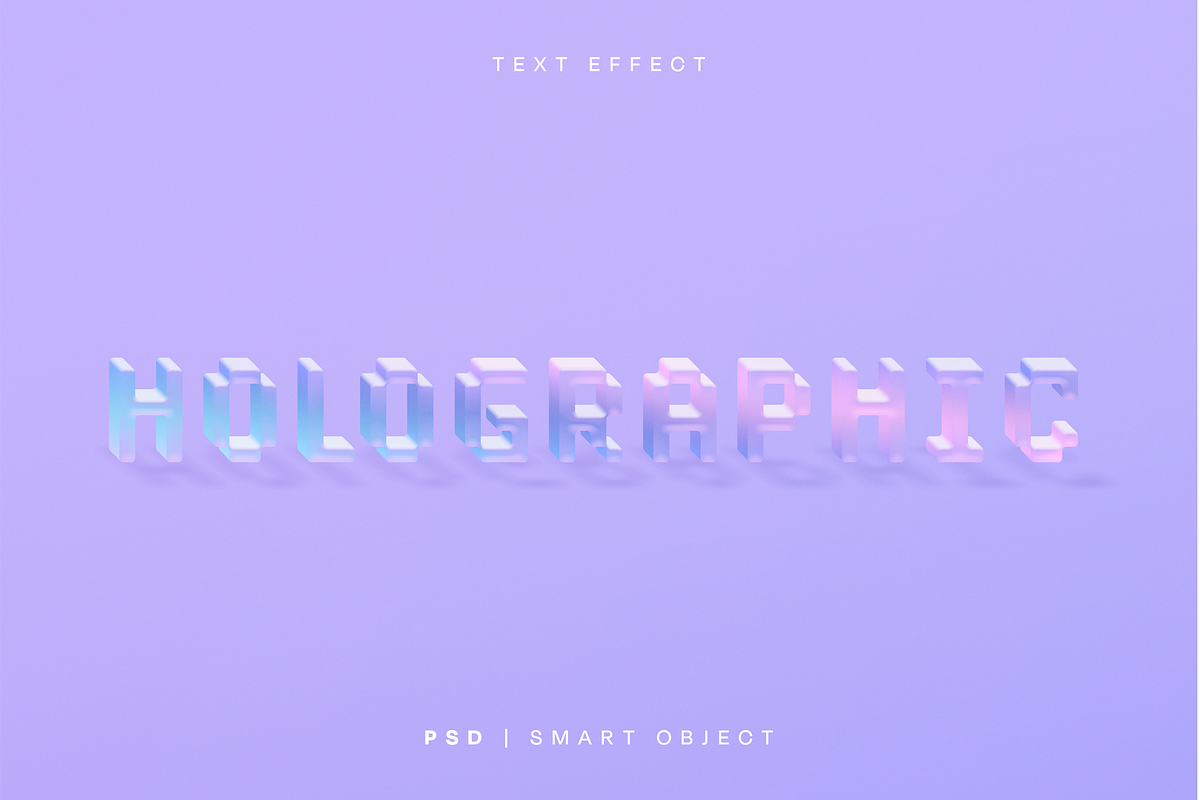 Holographic Text Effect Mockup, a Pattern Graphic by Xtrahive (Photo 2 of 3)