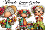 Whimsical Summer Grandma Clipart, an Illustration by CreationArt (Thumbnail 1 of 7)