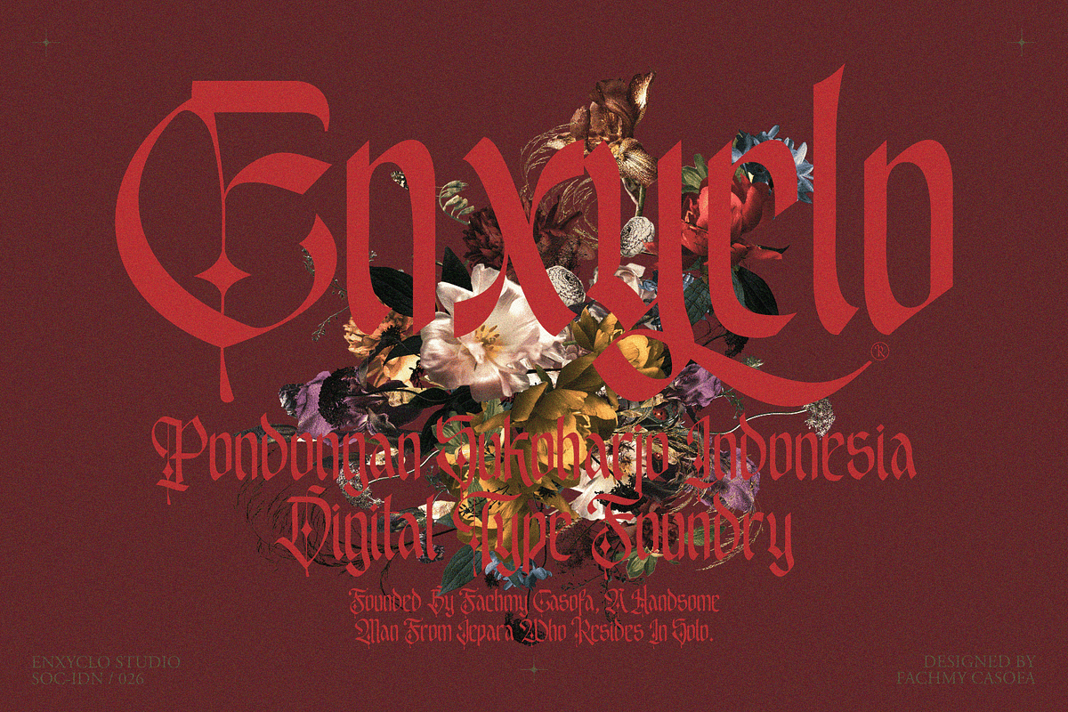 Emxage Aldsyb — Blackletter Font, a Blackletter Font by Enxyclo Studio (Photo 17 of 18)
