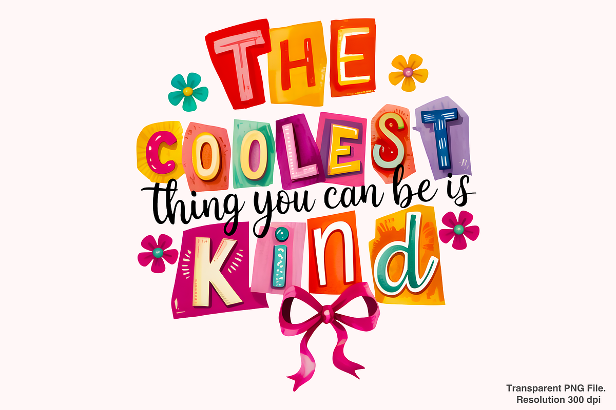 Coolest Thing You Can Be is Kind PNG, an Object Graphic by Clipart Bloom (Photo 1 of 3)