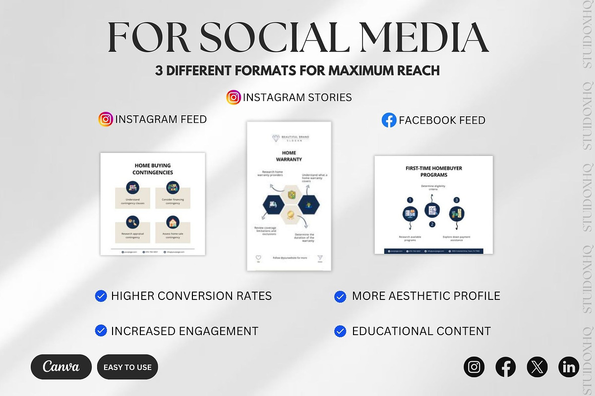 1500+ Real Estate Seller Tips Canva, a Social Media Template by Studioxhq (Photo 3 of 6)