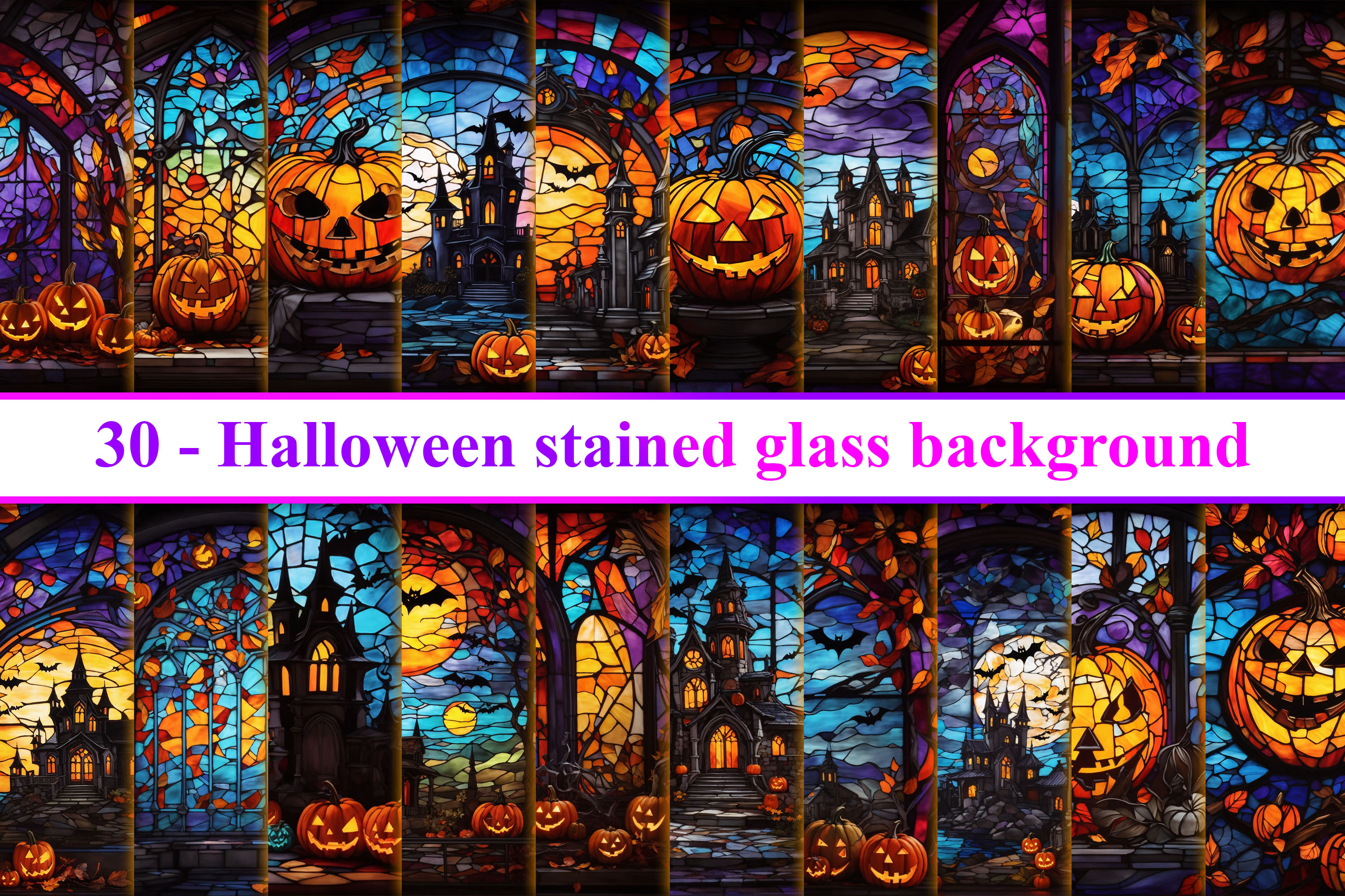 Halloween stained glass background | Textures ~ Creative Market