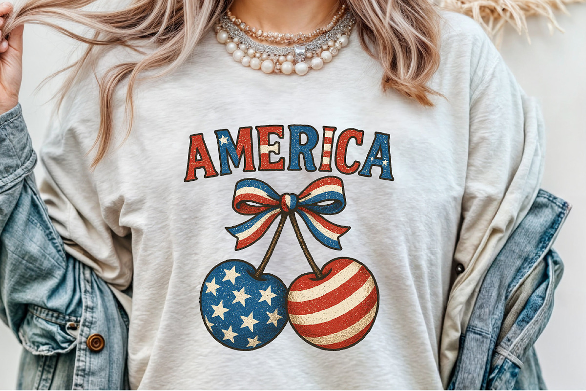 America Cherries Patriotic PNG, an Illustration by Sublimation Artist (Photo 5 of 9)