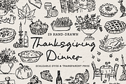 Thanksgiving Clipart, Dinner Set, a Seasonal Illustration by The October Creative (Thumbnail 1 of 7)